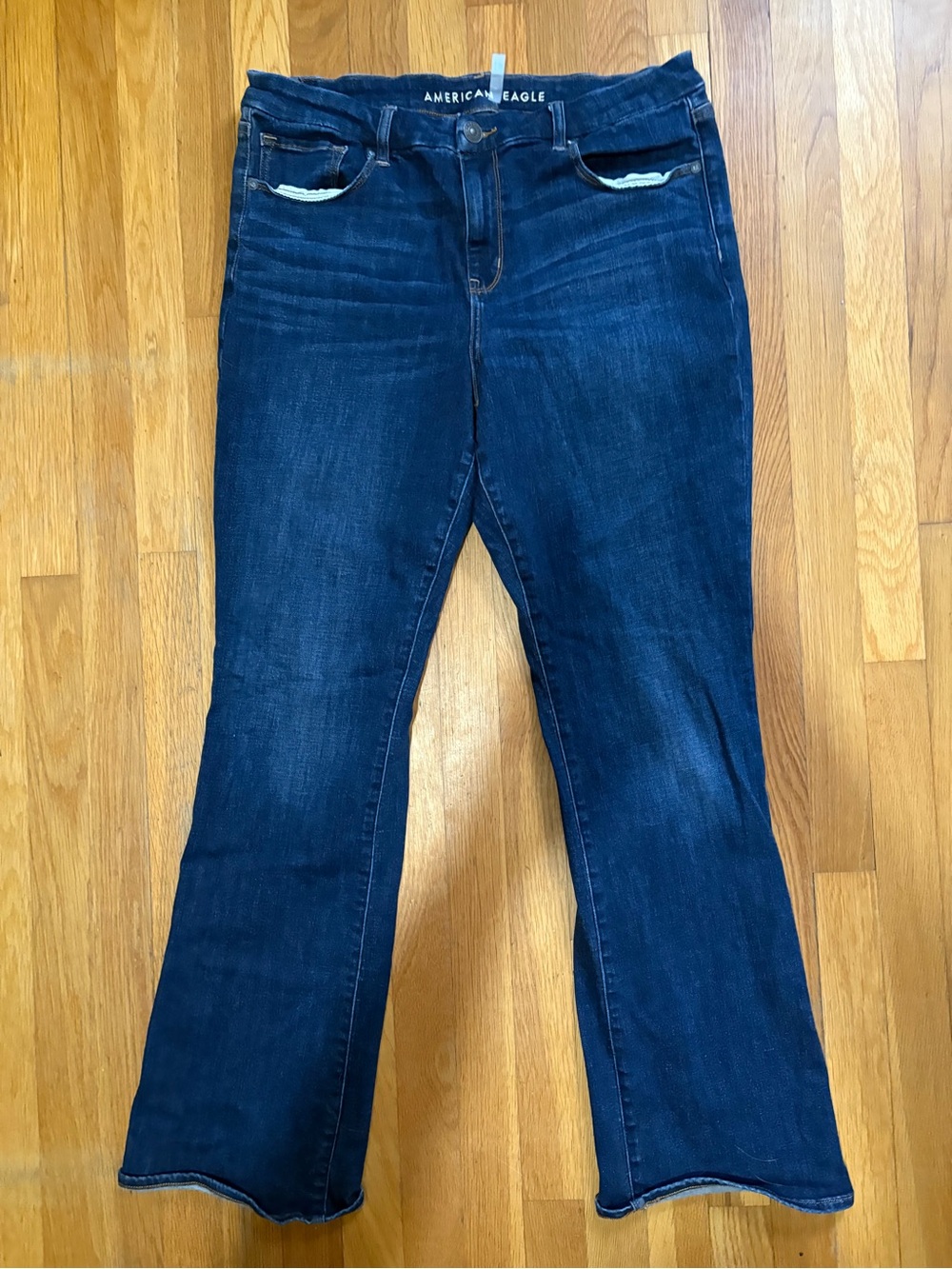 American Eagle Outfitters Women's Dark Blue Flare Jeans